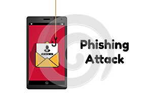 Data Phishing Hacking Scam Concept - Technology Vector Illustration - Isolated On White Background