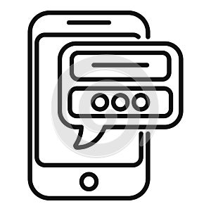 Data phone info icon outline vector. Document protect