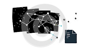 Data points network, complex information structure, vector design Generative AI