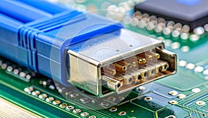 Data Port Connection on a Computer Circuit Board