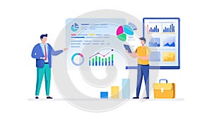Data Presentation Icon, Business Analytics and Reporting, vector design Generative AI