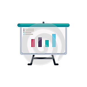 Data presentation icon, flip chart vector illustration