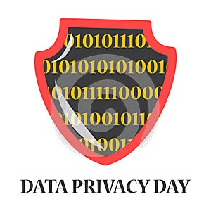 Data privacy day global holiday. Digital information