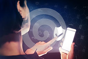 Data privacy, online security, data protection concept.