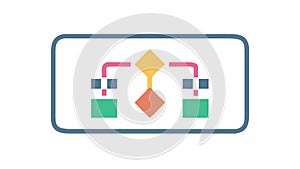 Data Process Flow Diagram for System Integration & Logic, vector design Generative AI