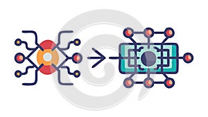 Data Processing AI Icon: Digital Flow Smart Tech Vector Design Generative AI