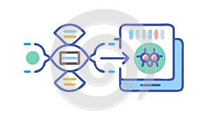 Data Processing and Analysis Icon for Science and Technology Flow, vector design Generative AI