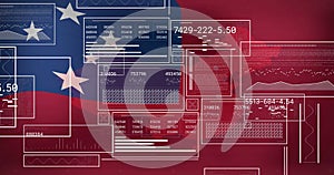 Data processing and analysis image over flag of Samoa