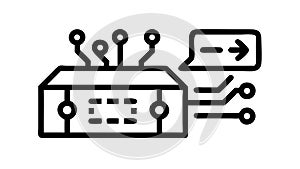 Data Processing Circuit Board Network Flow Connectivity, vector design Generative AI