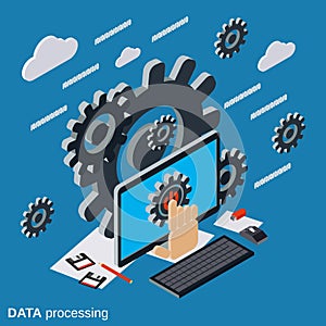 Data processing, cloud computing, network vector concept