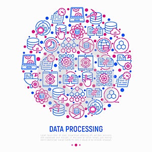 Data processing concept in circle