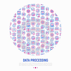 Data processing concept in circle