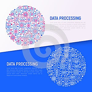 Data processing concept in circle