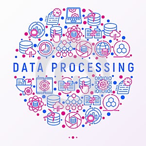 Data processing concept in circle