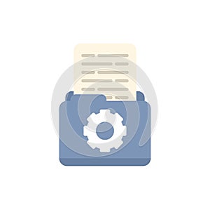 Folder with cogwheel showing document management system