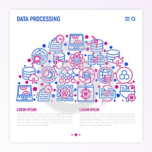 Data processing concept in half circle