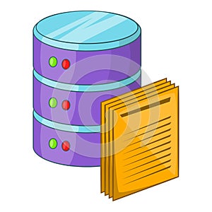 Data processing icon, cartoon style