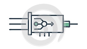 Data Processing Icon with Input and Output Arrows, vector design Generative AI
