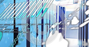 Data processing image over rows of servers in data center