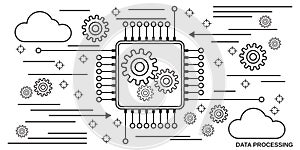 Data processing, information computing vector concept