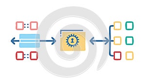 Data Processing Information Flow, System Integration, vector design Generative AI