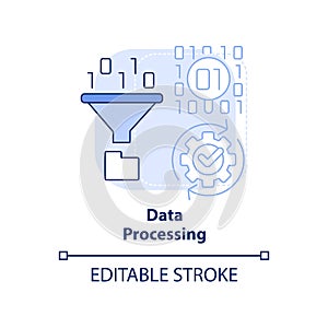 Data processing light blue concept icon