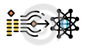 Data Processing Network Analysis Information Flow Icon, vector design Generative AI