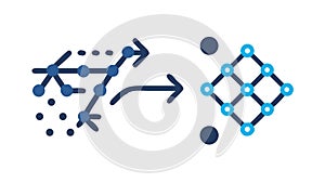 Data Processing and Network Flow. Information Integration and Analytics, vector design Generative AI