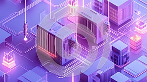 Data processing and networking in isometric server farm