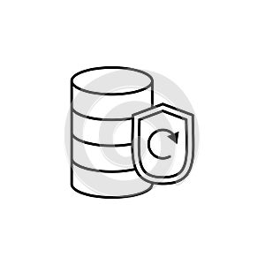 data processing, data storage, database icon. Element of technology icon for mobile concept and web apps. Thin line data
