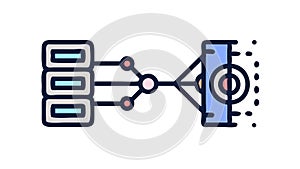 Data Processing Unit. Digital Information Workflow System, vector design Generative AI