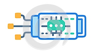 Data Processing Unit Icon for Digital Computing, vector design Generative AI
