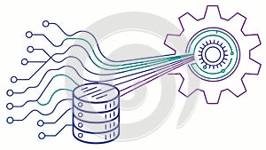 Data Processing and Workflow Automation, Digital Transformation, vector design Generative AI