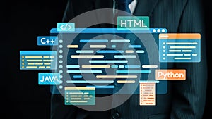 Data Programming Languages, Code Syntax, Web Development, Software Engineering, Computer Science, Technology Background