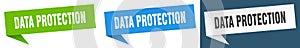 data protection banner. data protection speech bubble label set.