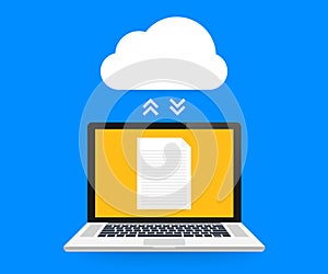 Data protection cloud storage design flat concept. Online storage sign symbol icon. Storage and cloud, cloud computing.