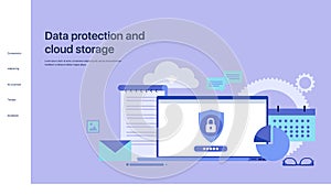 Data protection and cloud storage. Design of the main page of the site.