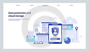 Data protection and cloud storage. Design of the main page of the site.