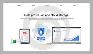 Data protection and cloud storage. Design of the main page of the site.