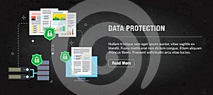 Data protection concept banner for internet