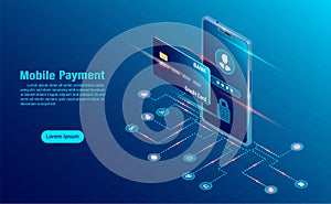 Data protection concept. online payment security transaction via credit card