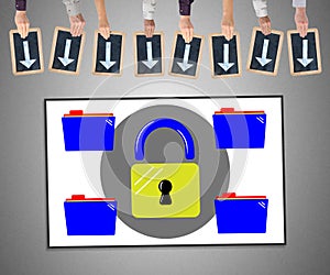 Data protection concept on a whiteboard