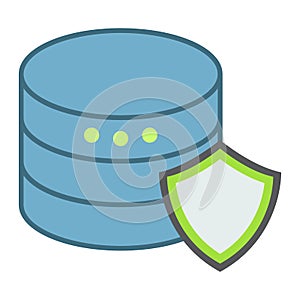 Data protection flat icon, seo and development