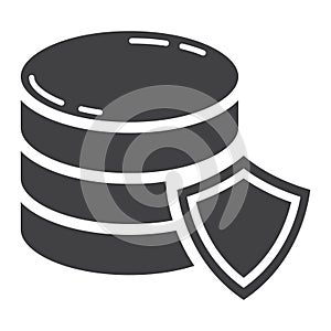 Data protection glyph icon, seo and development