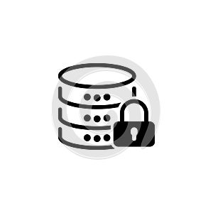 Data Protection Icon. Flat Design