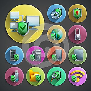 Data protection icons set