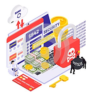 Data Protection Isometric Composition