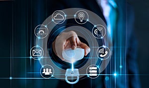 Data protection privacy concept. GDPR. EU. Cyber security.