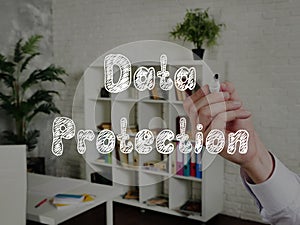 Data protection sign on the page
