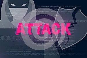 Hacker attack theme background